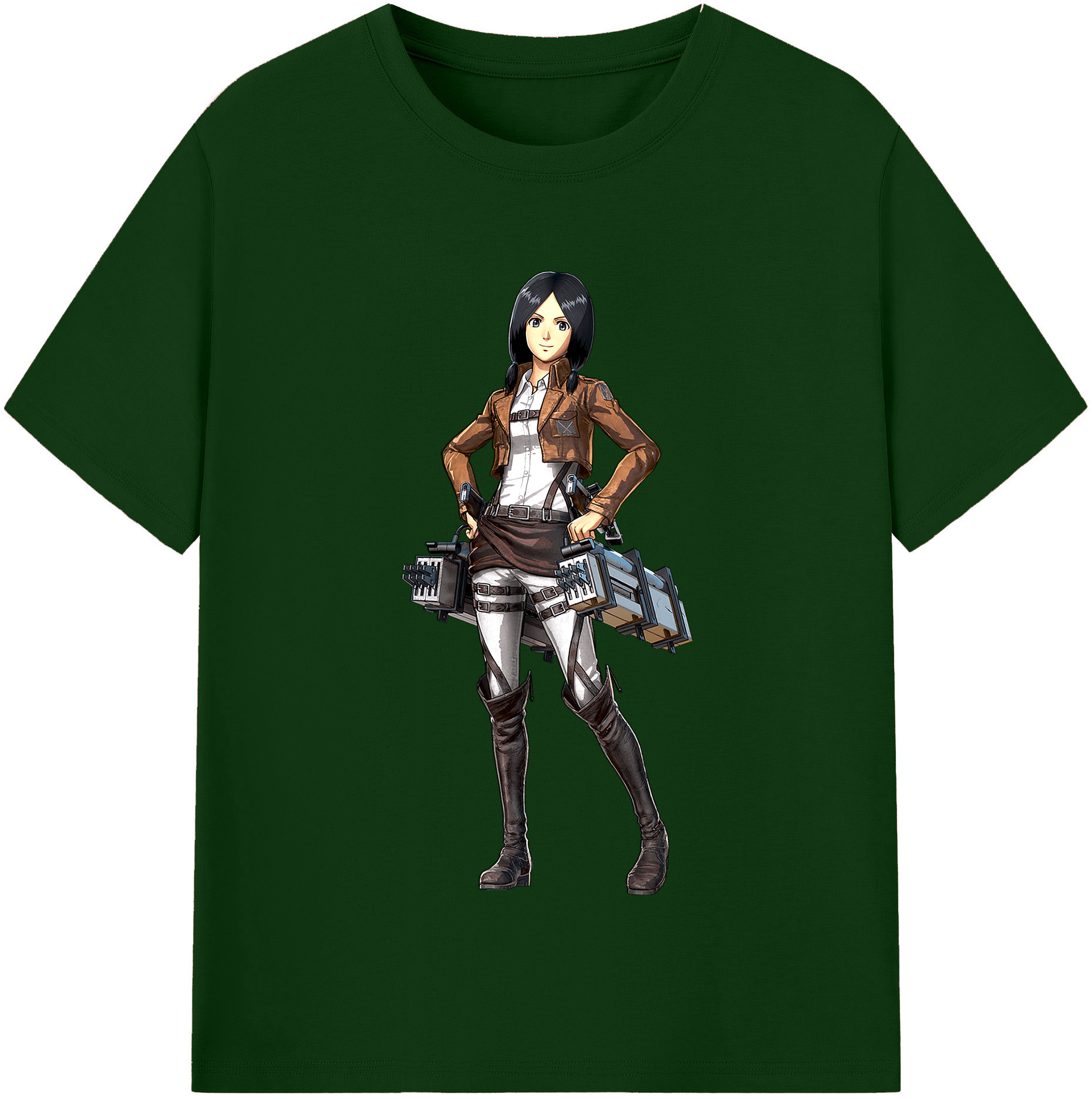 （画像用） 進撃の巨人 ミカサ·アッカーマン Attack on Titan Mikasa Ackerman 綿100％半袖Tシャツ（フロントプリント）